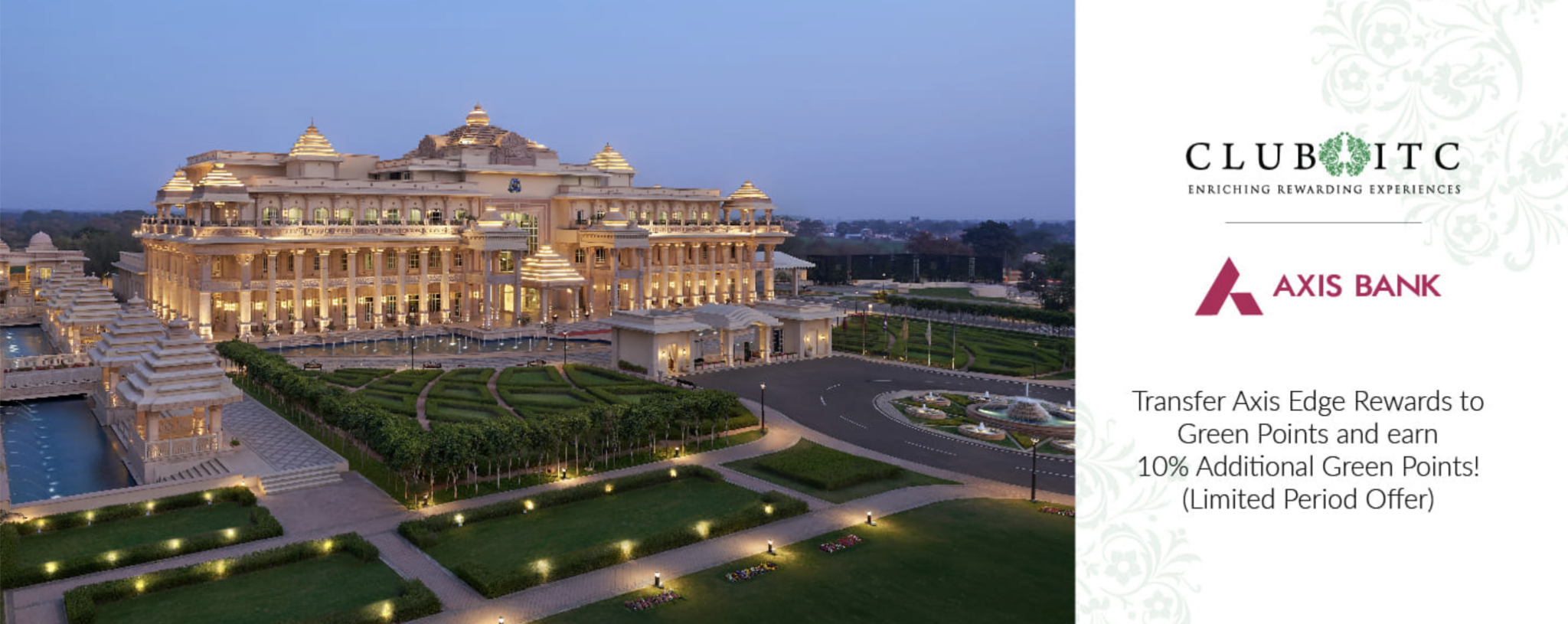 Club ITC offering 10 Bonus on conversion from Axis Bank reward points